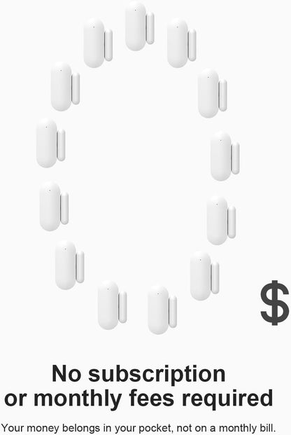Home Security System 9-Piece Work with Alexa & Google No Monthly Fees,Wifi+4G Mobile App Control with Instant Alerts and Auto Alarm Dial,Door/Window Sensors+Motion Detectors+Remote,24/7 Monitoring