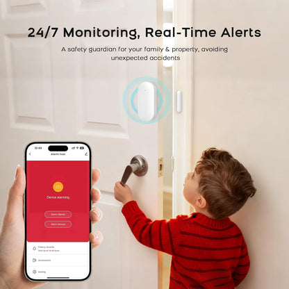 Home Security System 9-Piece Work with Alexa & Google No Monthly Fees,Wifi+4G Mobile App Control with Instant Alerts and Auto Alarm Dial,Door/Window Sensors+Motion Detectors+Remote,24/7 Monitoring