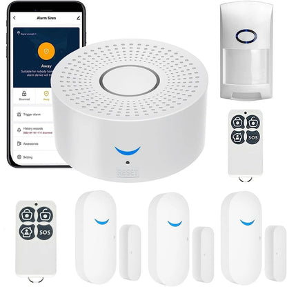 Wireless Wifi Smart Home Automation Security Alarm System with Door Sensor Motion Sensor Smart Life App Burglar Alarm Siren