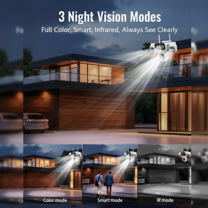 4-Lens Wireless Outdoor Camera for Home Security