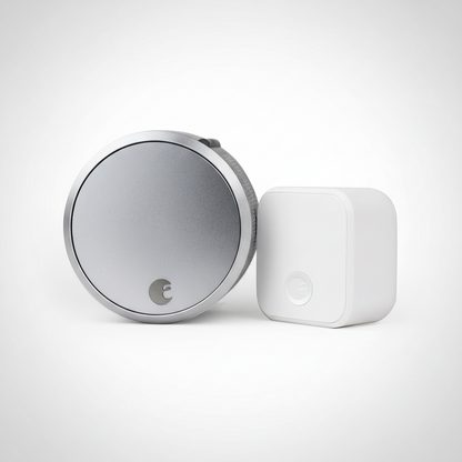 Home Smart Lock Pro + Connect Hub - Wi-Fi Smart Lock for Keyless Entry - Works with Alexa, Google Assistant, and More – Silver